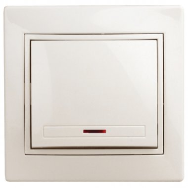 Фотография товара 'Эра Выключатель Intro Plano 1-102-02 одноклавишный с подсветкой, 10А-250В, IP20, СУ, слоновая кость Б0053730'