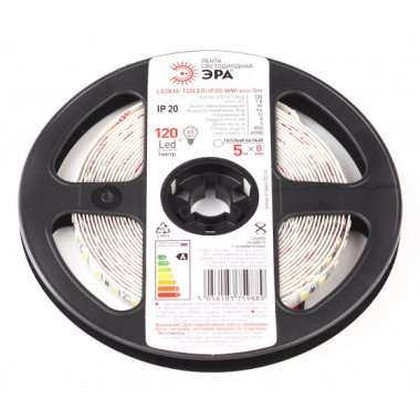 Фотография товара 'Эра Лента светодиодная LS2835-120LED-IP20-WW-eco-5m Б0035596'