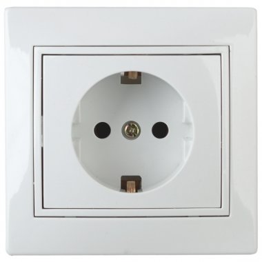 Фотография товара 'Эра Розетка Intro Plano 1Э-202-01 с заземлением 2P+E Schuko, 16А-250В, IP20, СУ, без лапок, белый Б0053952'