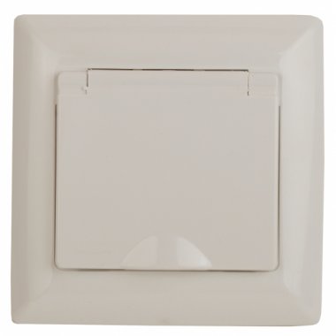 Фотография товара 'Эра Розетка 2P+E Schuko с крышкой, 16А-250В, СУ, Solo, сл.кость Б0043320'