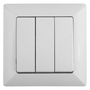 Фотография товара 'Эра Выключатель Intro Solo 4-106-01 трехклавишный 10А-250В, IP20, СУ, белый Б0053601'