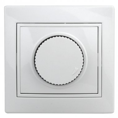 Фотография товара 'Эра Светорегулятор поворотный, 600Вт 230В, IP20, СУ, Plano, белый (10/200/2000) Б0027623'