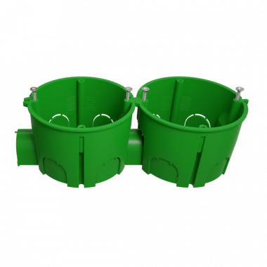 Фотография товара 'Эра Коробка установочная ЭРА KUTS1-68-45-green зеленая 68х45мм для твердых стен с саморезами, один стыковочный узел IP20 Б0061164'