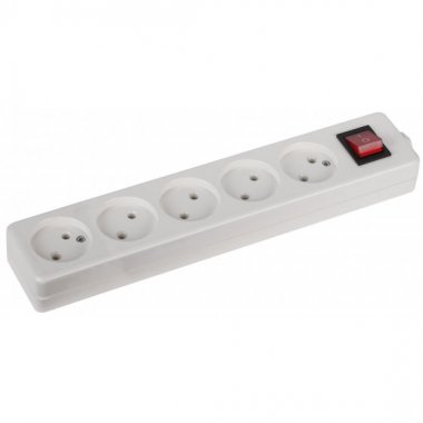 Фотография товара 'Эра Колодка 5гн, без зазeмл, с выкл (10/40/960) Б0003481'