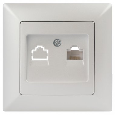 Фотография товара 'Эра Розетка Intro Solo 4-303-06 информационная RJ45, IP20, СУ, перламутр Б0053993'