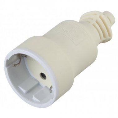 Фотография товара 'Эра Розетка кабельная c/з 16A прямой ввод белая (10/200/4000) Б0019190'