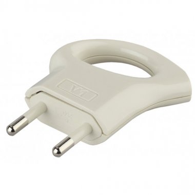 Фотография товара 'Эра Вилка б/з 6A с кольцом непрямой ввод белая (10/200/9600) Б0019182'