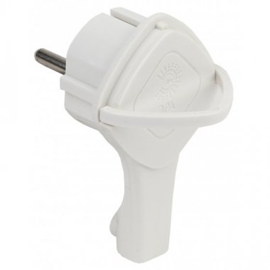 Фотография товара 'Эра Вилка ультраплоская c/з 16A с кольцом белая (10/60/1440) Б0026331'