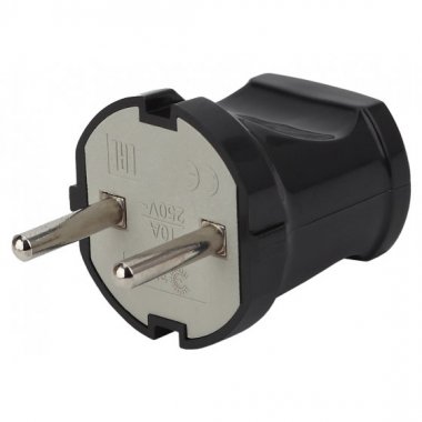 Фотография товара 'Эра Вилка б/з прямая 10A черная (24/480/5760) Б0039672'