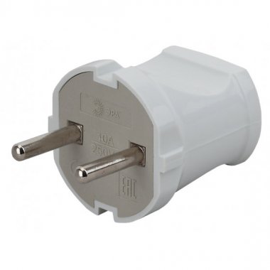 Фотография товара 'Эра Вилка б/з прямая 10A белая (24/480/5760) Б0039671'