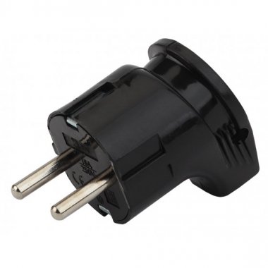 Фотография товара 'Эра Вилка с/з угловая 16A черная (24/480/3840) Б0039679'