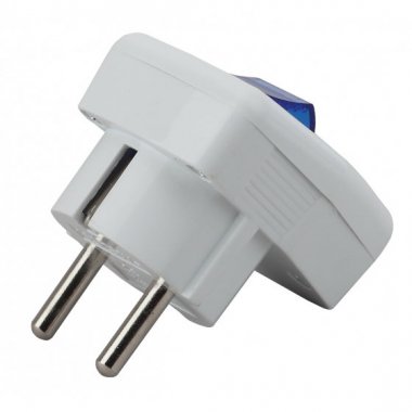 Фотография товара 'Эра Вилка с/з с выключателем 16A белая (24/8) Б0039675'