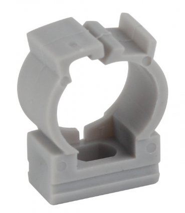 Фотография товара 'Эра Крепеж-клипса (серый) для трубы d 20мм с фиксатором Б0047269'