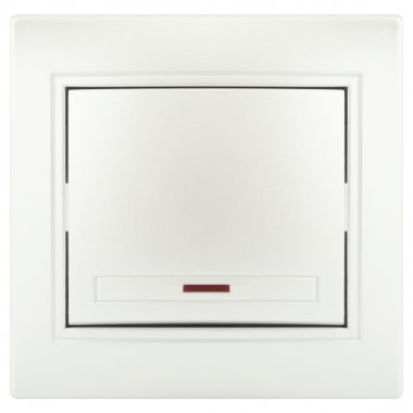 Фотография товара 'Эра Выключатель Intro Plano 1-102-06 одноклавишный с подсветкой, 10А-250В, IP20, СУ, перламутр Б0053736'