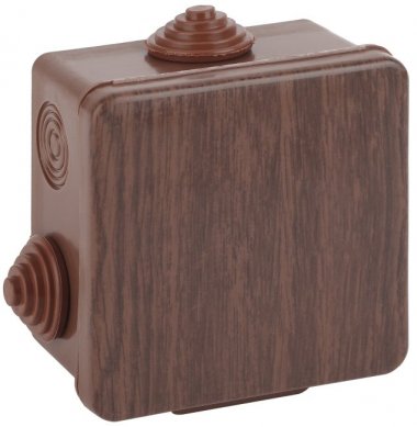 Фотография товара 'Эра Коробка распаячн. открытой установки КОР (дуб) 80х80х50мм с гермовводами 7 вх. IP54 Б0043226'