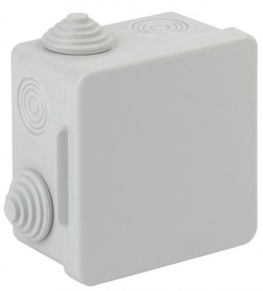 Фотография товара 'Эра Коробка распаячн. открытой установки КОР 80х80х50мм с гермовводами 7 вх. IP54 Б0037443'