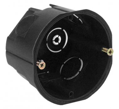 Фотография товара 'Эра Коробка установочн. КУТ 68х45мм для твердых стен саморез. черная IP20 Б0037431'