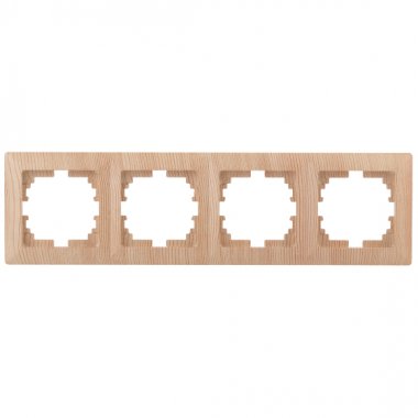 Фотография товара 'Эра Рамка для розеток и выключателей Intro Solo 4-504-11 на 4 поста, СУ, сосна Б0043430'