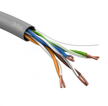 Фотография товара 'Эра Кабель витая пара U/UTP 4x2x24 AWG Cat5e CU PVC 305м Б0044429'