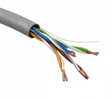 Фотография товара 'Эра Кабель витая пара U/UTP 4x2x24AWG Cat5e CU PVC 305м SIMPLE Б0044426'