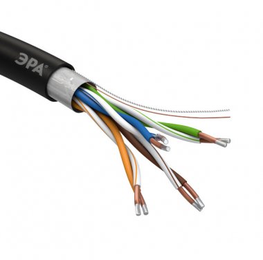 Фотография товара 'Эра Кабель витая пара F/UTP 4x2x24AWG Cat5e CCA PE OUTDOOR 305м SIMPLE Б0044441'