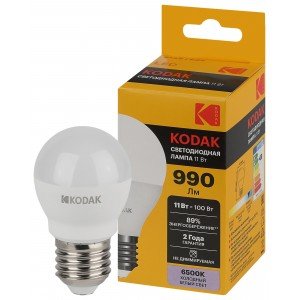 Фотография товара 'Эра Лампочка светодиодная Kodak LED KODAK P45-11W-865-E27 E27 / Е27 11Вт шар Б0057622'