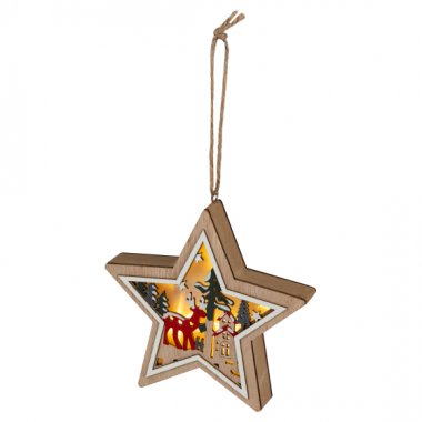 Фотография товара 'Эра Светильник ENGDS-4L новогодний светодиодный Звездочка подвесной 15 см 2*АА Б0060478'