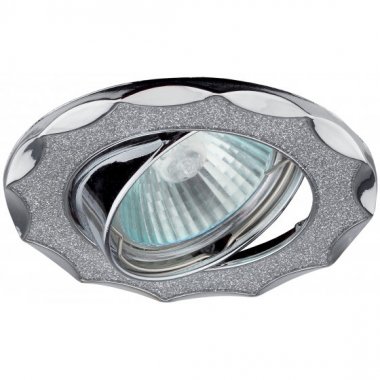 Фотография товара 'Эра Светильник DK17 CH/SH SL декор звезда со стеклянной крошкой MR16,12V/220V, 50W,хром/серебрян C0043755'