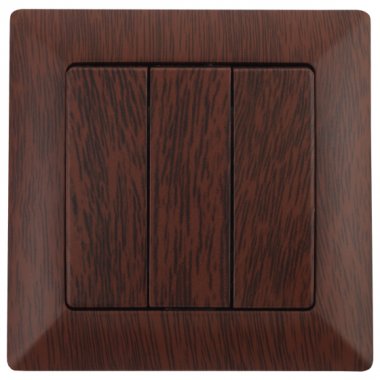 Фотография товара 'Эра Выключатель тройной, 10А-250В, СУ, Solo, венге Б0043303'