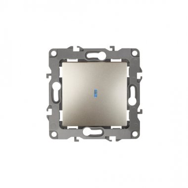 Фотография товара 'Эра Выключатель с подсветкой, 10АХ-250В, Эра12, шампань Б0014636'