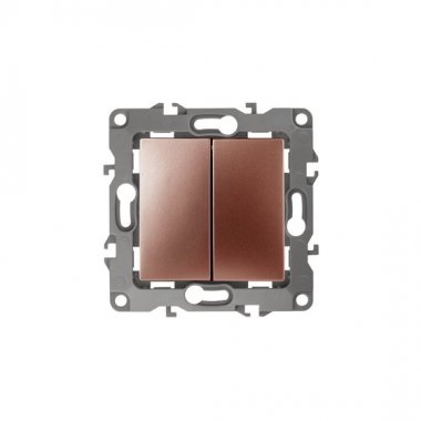 Фотография товара 'Эра Переключатель двойной, 10АХ-250В, Эра12, медь Б0019297'