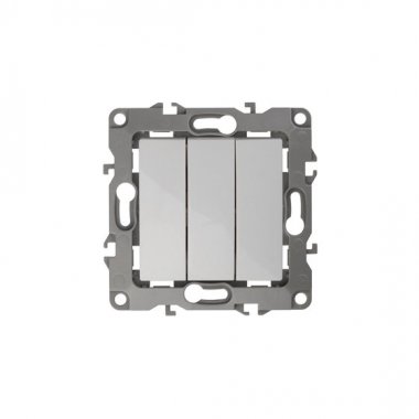 Фотография товара 'Эра Выключатель тройной, 10АХ-250В, Эра12, белый Б0014669'