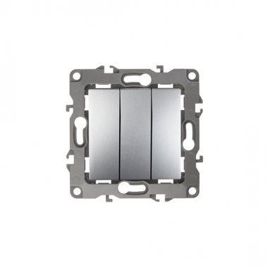 Фотография товара 'Эра Выключатель тройной, 10АХ-250В, Эра12, алюминий Б0014671'