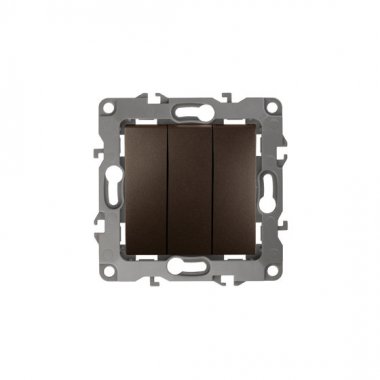 Фотография товара 'Эра Выключатель тройной, 10АХ-250В, Эра12, бронза Б0019300'