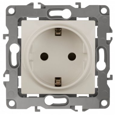 Фотография товара 'Эра Розетка 2P+E Schuko, 16АХ-250В, винт, без м.лапок, Эра12, слоновая кость Б0029235'