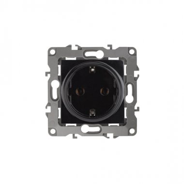 Фотография товара 'Эра Розетка 2P+E Schuko, 16АХ-250В, Эра12, чёрный Б0014680'