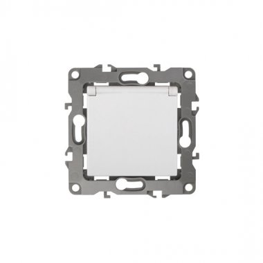 Фотография товара 'Эра Розетка 2P+E Schuko со шторками с крышкой, 16АХ-250В, Эра12, белый Б0014693'