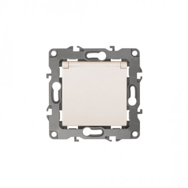 Фотография товара 'Эра Розетка 2P+E Schuko со шторками с крышкой, 16АХ-250В, Эра12, слоновая кость Б0014694'