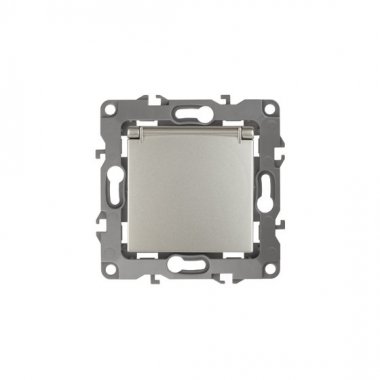 Фотография товара 'Эра Розетка 2P+E Schuko со шторками с крышкой, 16АХ-250В, Эра12, перламутр Б0019330'