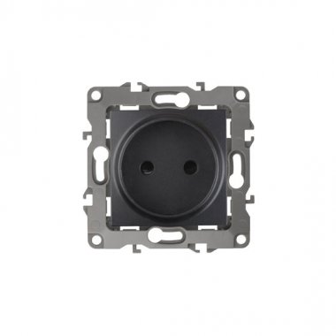 Фотография товара 'Эра Розетка 2P, 16АХ-250В, Эра12, антрацит Б0018258'