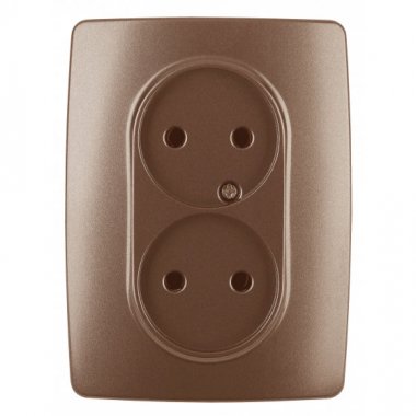 Фотография товара 'Эра Розетка 2X2P, 16АХ-250В, Эра12, медь Б0031246'