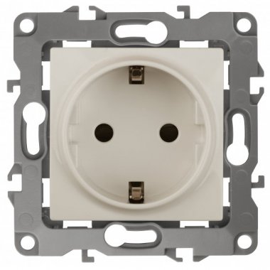 Фотография товара 'Эра Розетка 2P+E Schuko, 16АХ-250В, винт, Эра12, слоновая кость Б0029237'