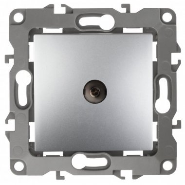 Фотография товара 'Эра Розетка TV проходная, Эра12, алюминий Б0027433'