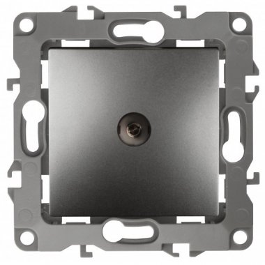 Фотография товара 'Эра Розетка TV проходная, Эра12, графит Б0027437'