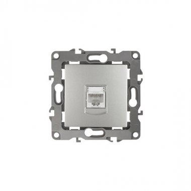 Фотография товара 'Эра Розетка информационная RJ45, Эра12, алюминий Б0014725'