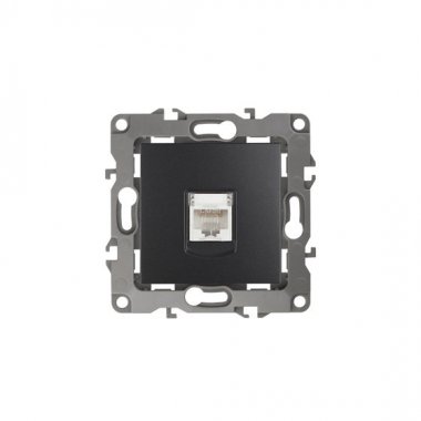 Фотография товара 'Эра Розетка информационная RJ45, Эра12, антрацит Б0014727'