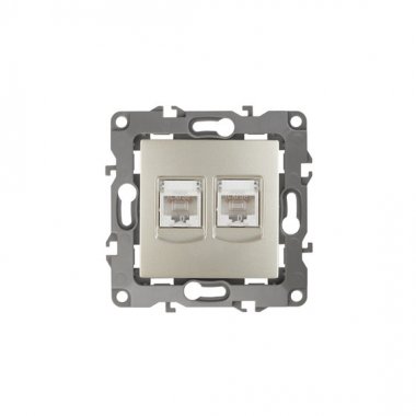 Фотография товара 'Эра Розетка информационная двойная 2XRJ45, Эра12, шампань Б0014732'