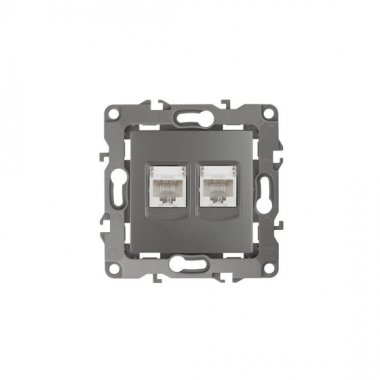 Фотография товара 'Эра Розетка информационная двойная 2XRJ45, Эра12, графит Б0019354'