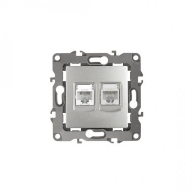 Фотография товара 'Эра Розетка комбинированная RJ45+RJ11, Эра12, алюминий Б0018250'