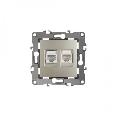 Фотография товара 'Эра Розетка комбинированная RJ45+RJ11, Эра12, шампань Б0018251'